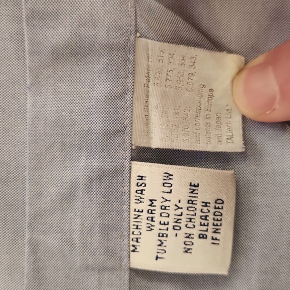 ENRO Blue 80s 2 Ply Non-Iron Pinpoint Button-Up Shirt - Picture 7 of 7